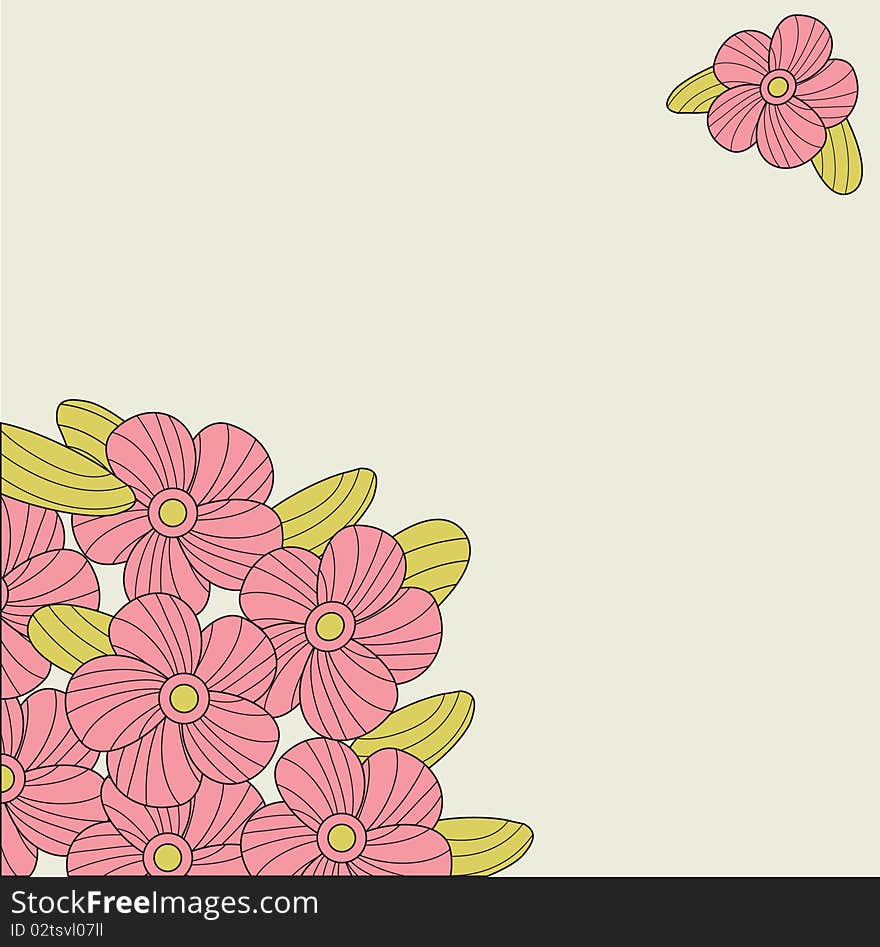 Flowers on a quiet background with pastel colors. Flowers on a quiet background with pastel colors