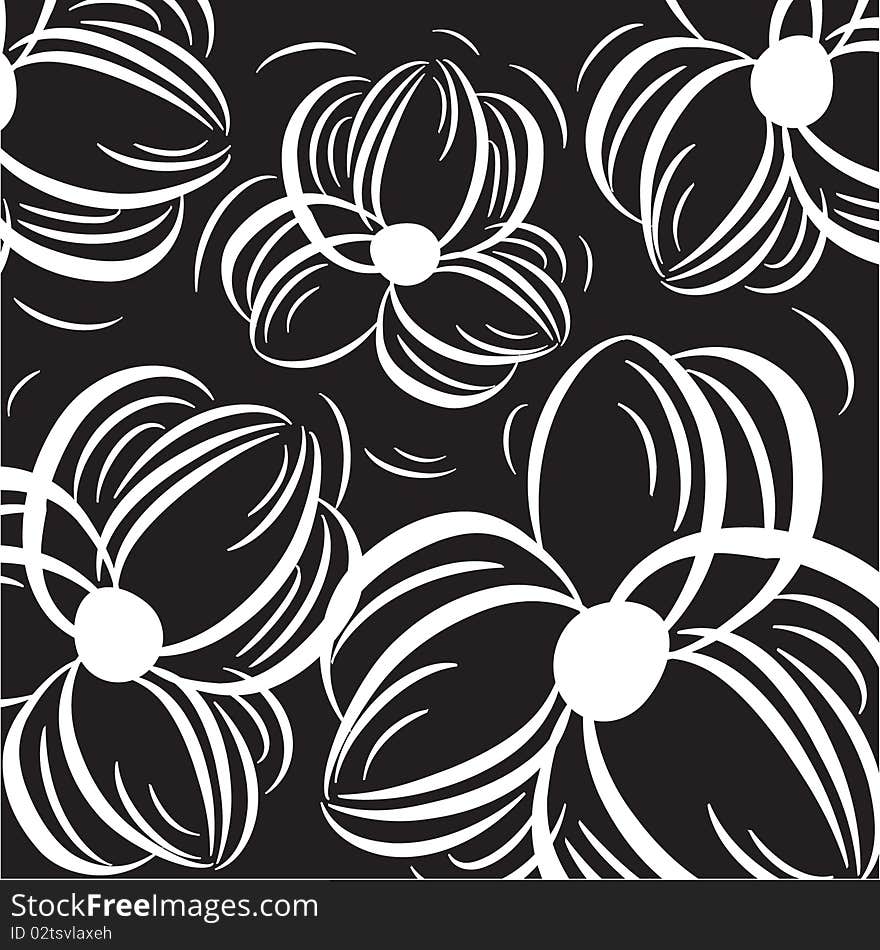 Floral Card With Abstract Flowers.