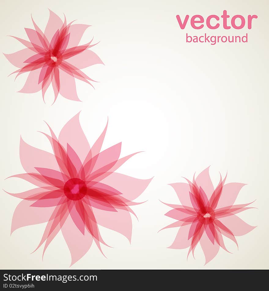 Floral card with abstract flowers.