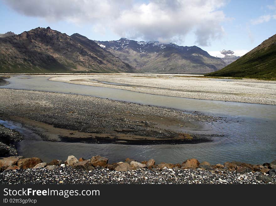 Landscape of Skaftafell National Park in Iceland