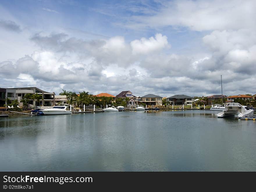 Houses On A Canal Estate