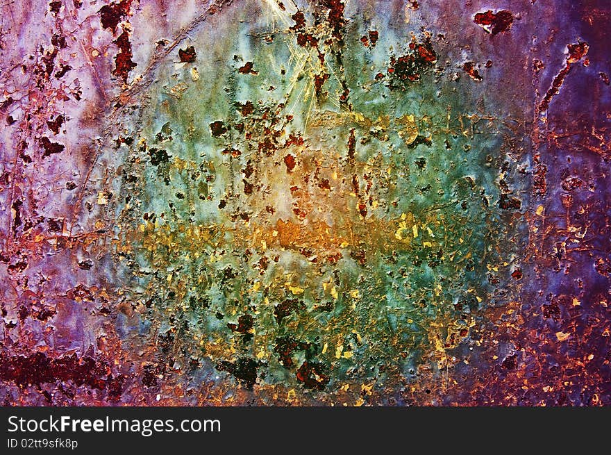 Colorful surface of rusty steel sheet. Colorful surface of rusty steel sheet.