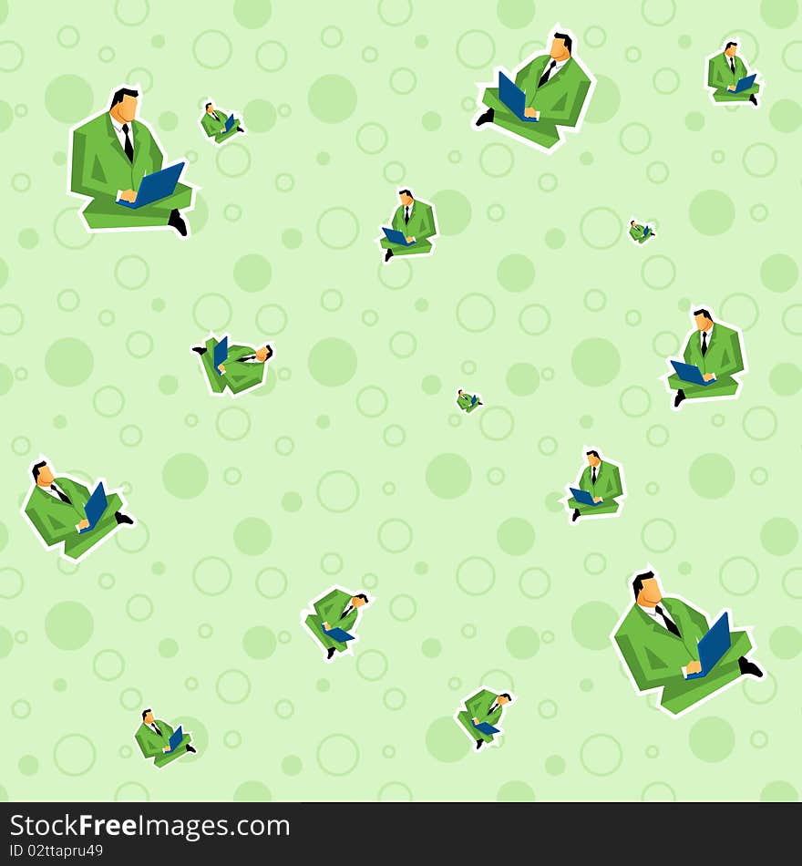 Pattern background of business man with latop