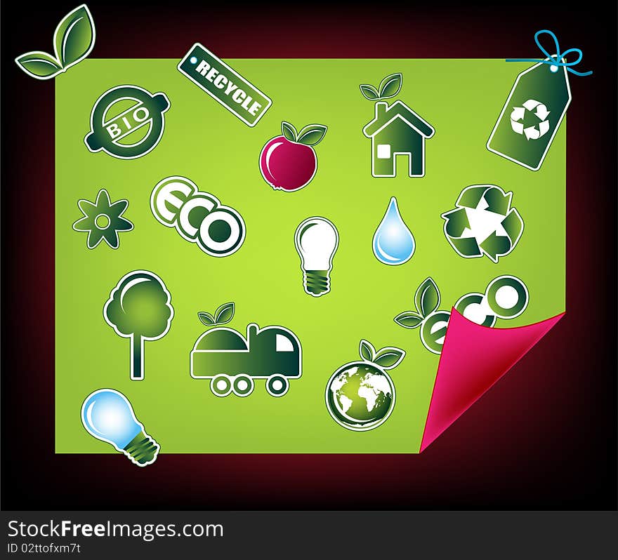 Set of ecology icons,