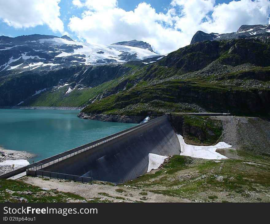 Beautifully situated alpine lake in the Alps Weissee. Beautifully situated alpine lake in the Alps Weissee