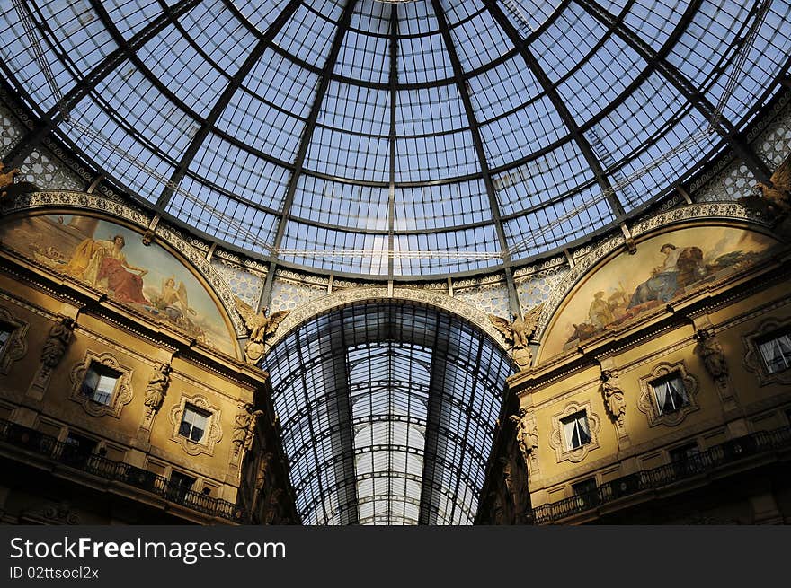 Skylight of Galleria Vittorio Emanuele Ⅱin milan