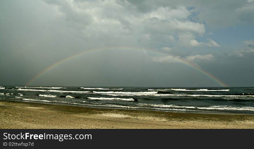 Rainbow over sea