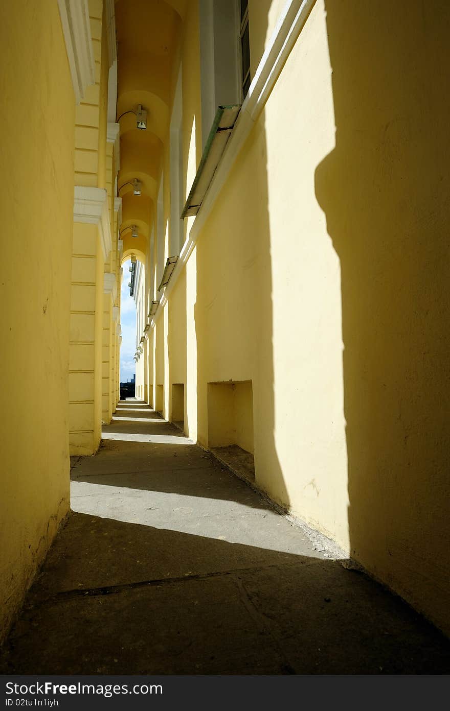 Colonnade in ancient architecture classical building