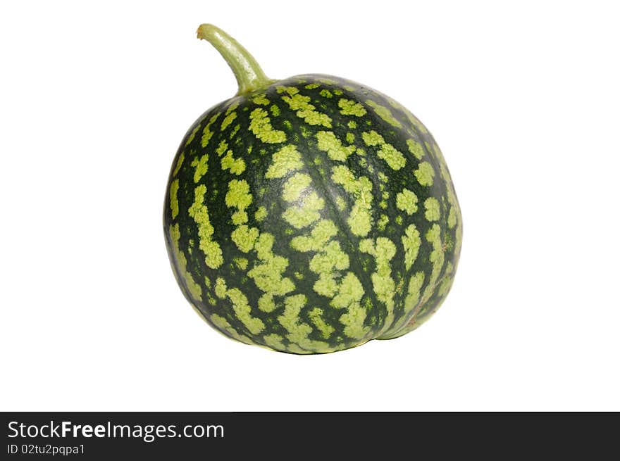 Green small watermelon on white