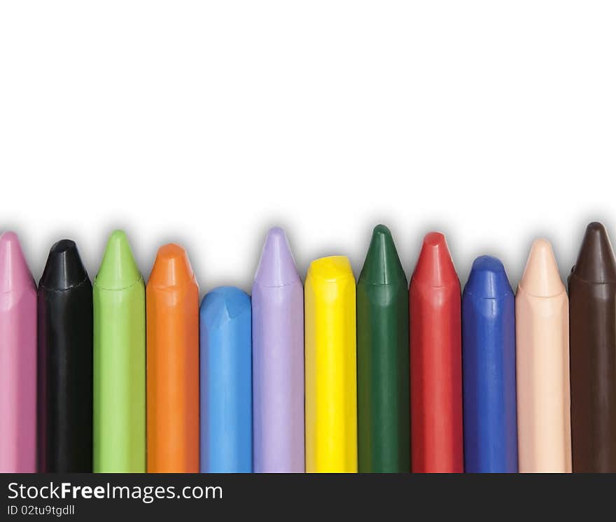 Used colorful crayons over a white background