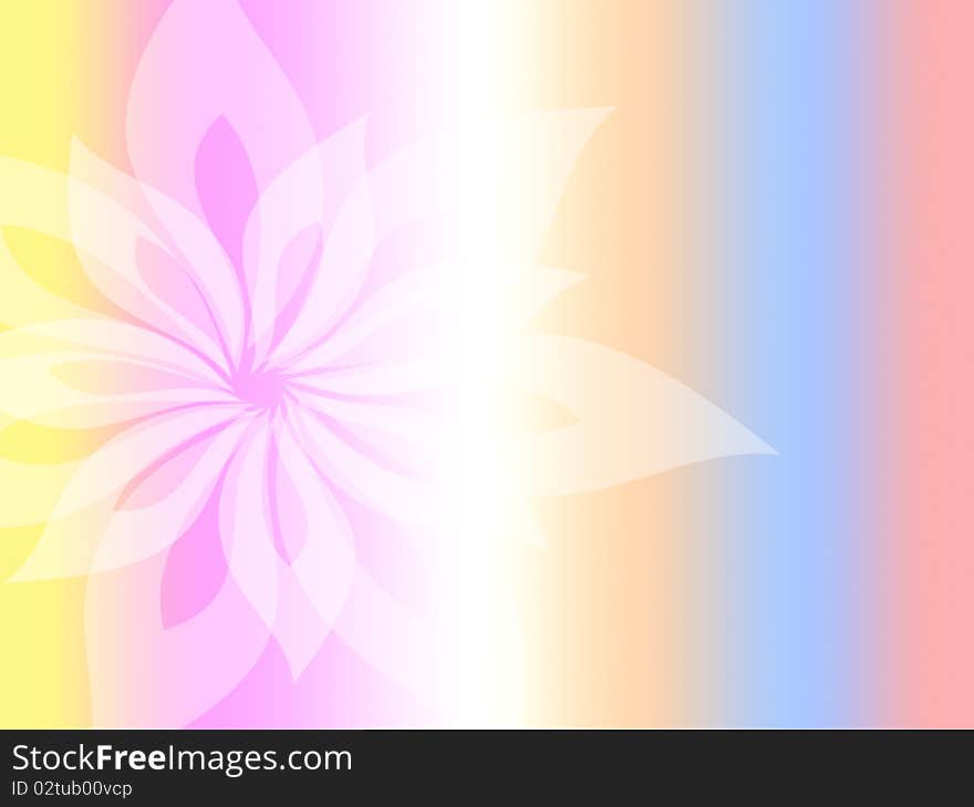 Colored background with white flower