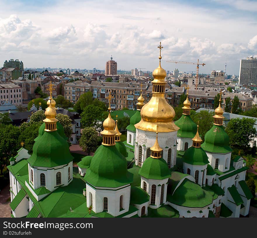 Gold domes of Saint Sophia Cathedral