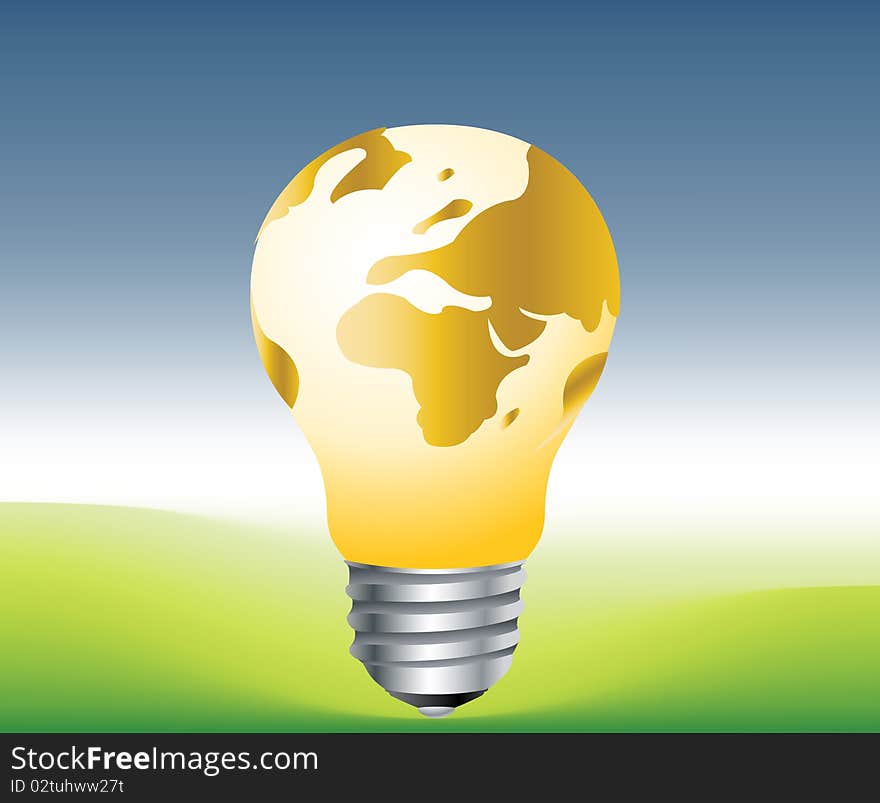 Light incandescent lamp, Ideas and creativity concept Illustration . Light incandescent lamp, Ideas and creativity concept Illustration .