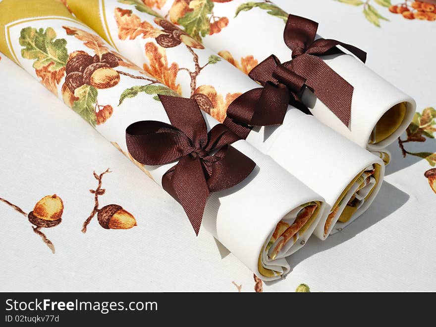 Decorative fabric napkins for table setting