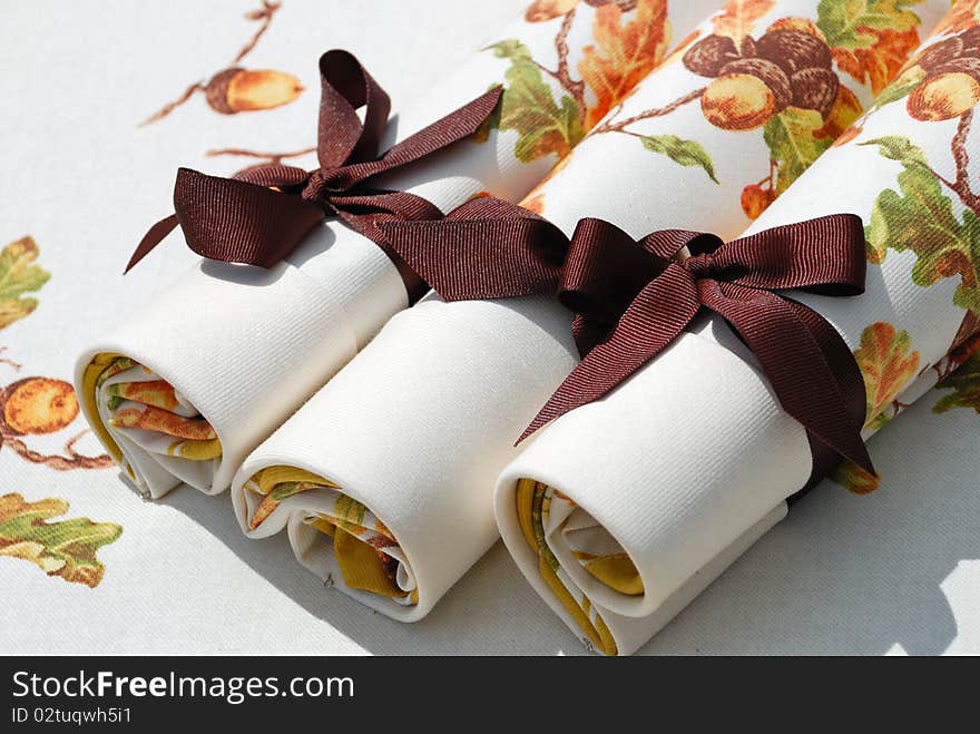 Decorative fabric napkins for table setting