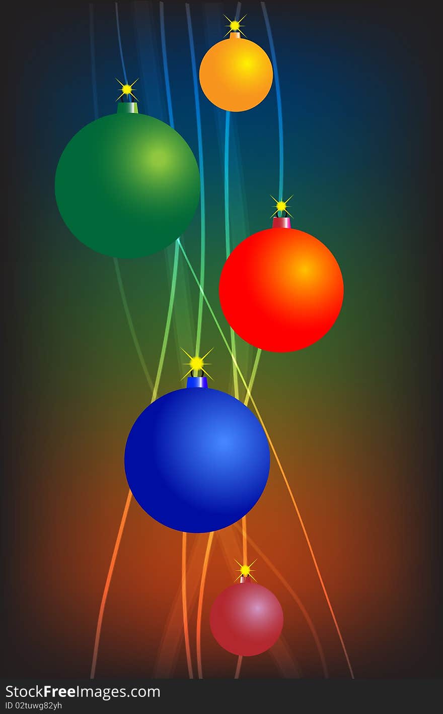 Bright Lines With Christmas Balls