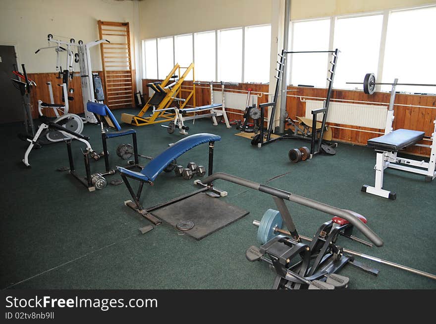 Gym hall in sports club. Gym hall in sports club