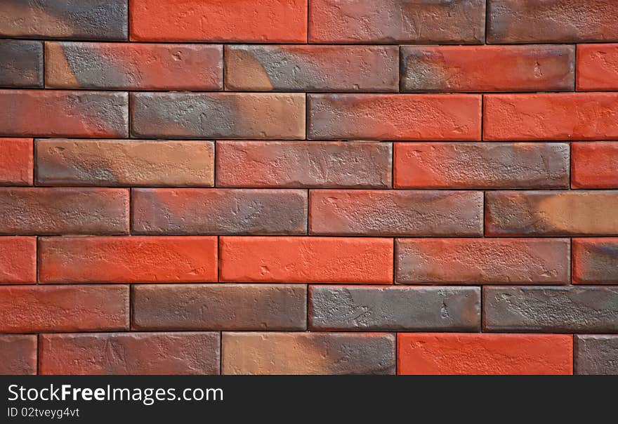 Wall of colored bricks for the background. Wall of colored bricks for the background