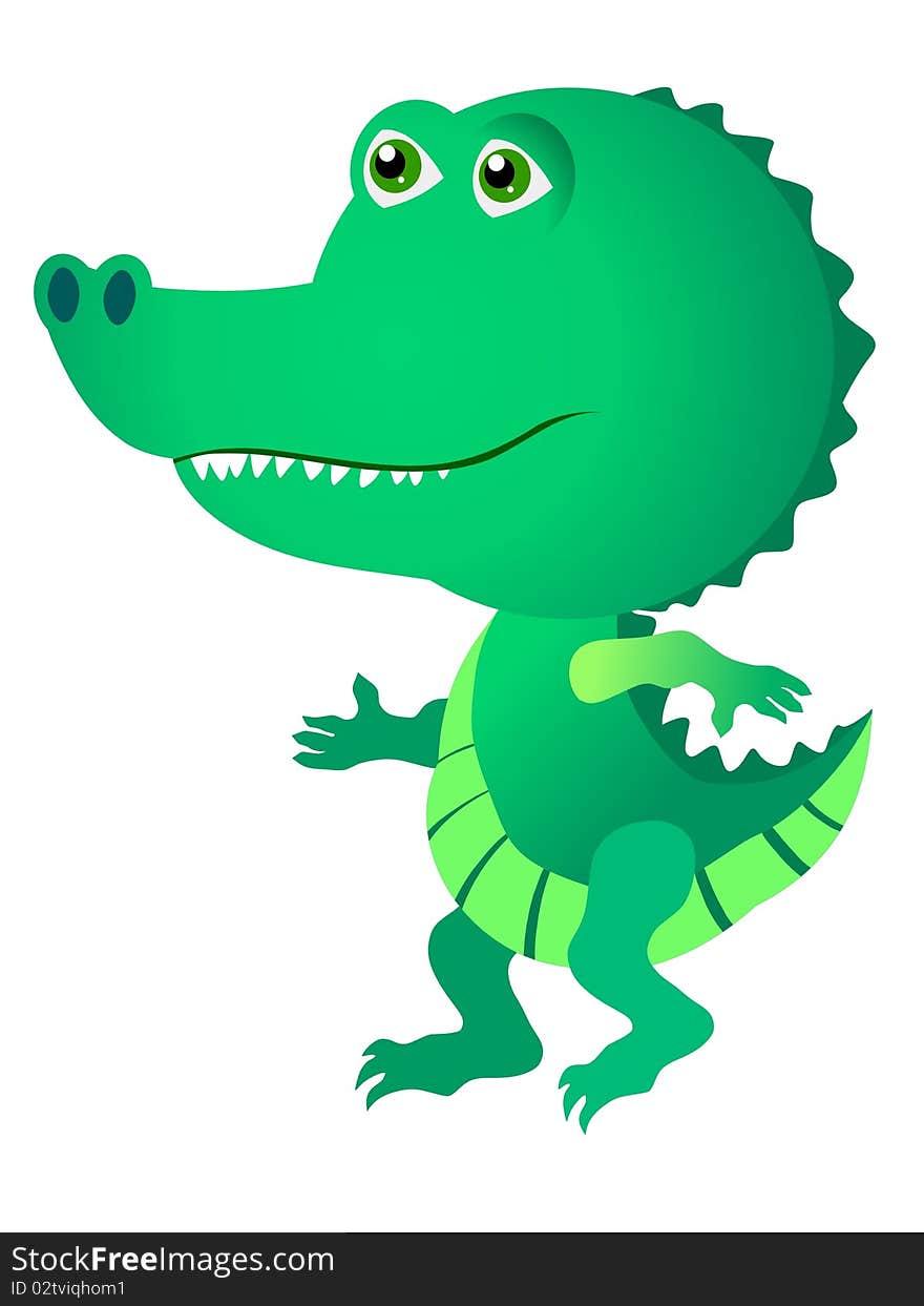 Vector colored illustrated of baby crocodile