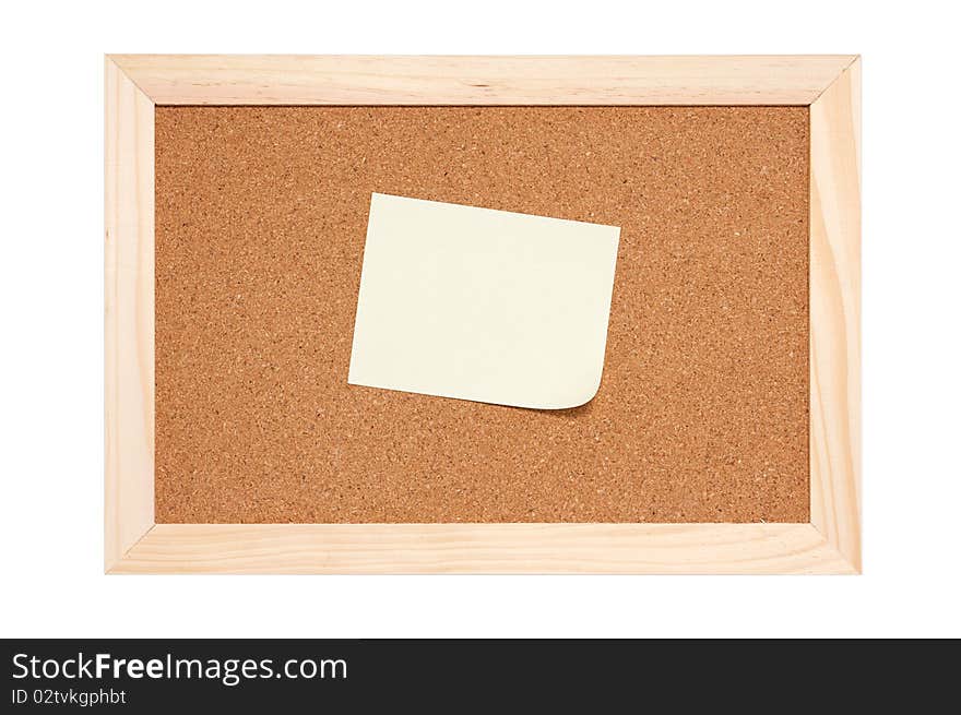 Corkboard with empty yellow notes