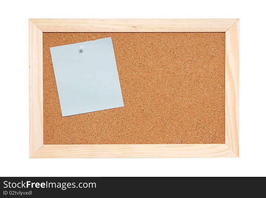 Corkboard with empty blue notes