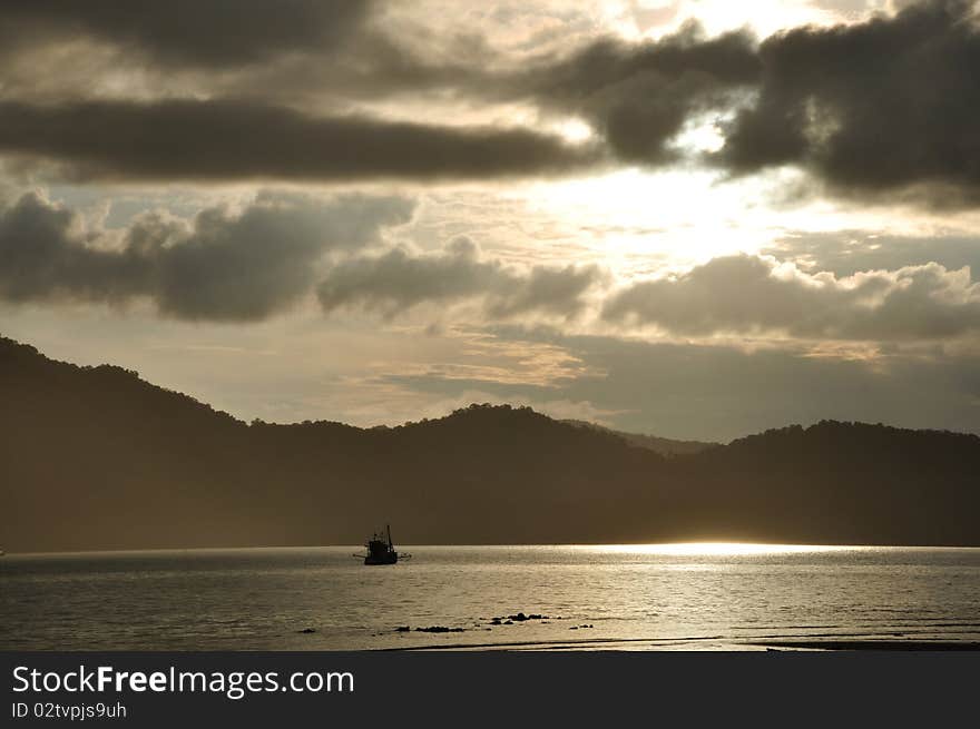 A beautiful sunrise in koh chang