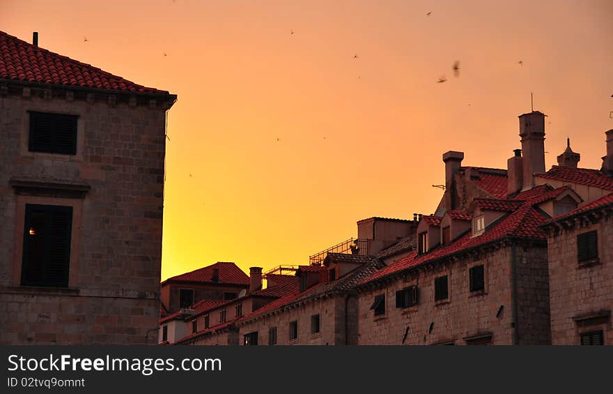 Sunset in Old Town. Dubrovnik, Croatia. Sunset in Old Town. Dubrovnik, Croatia