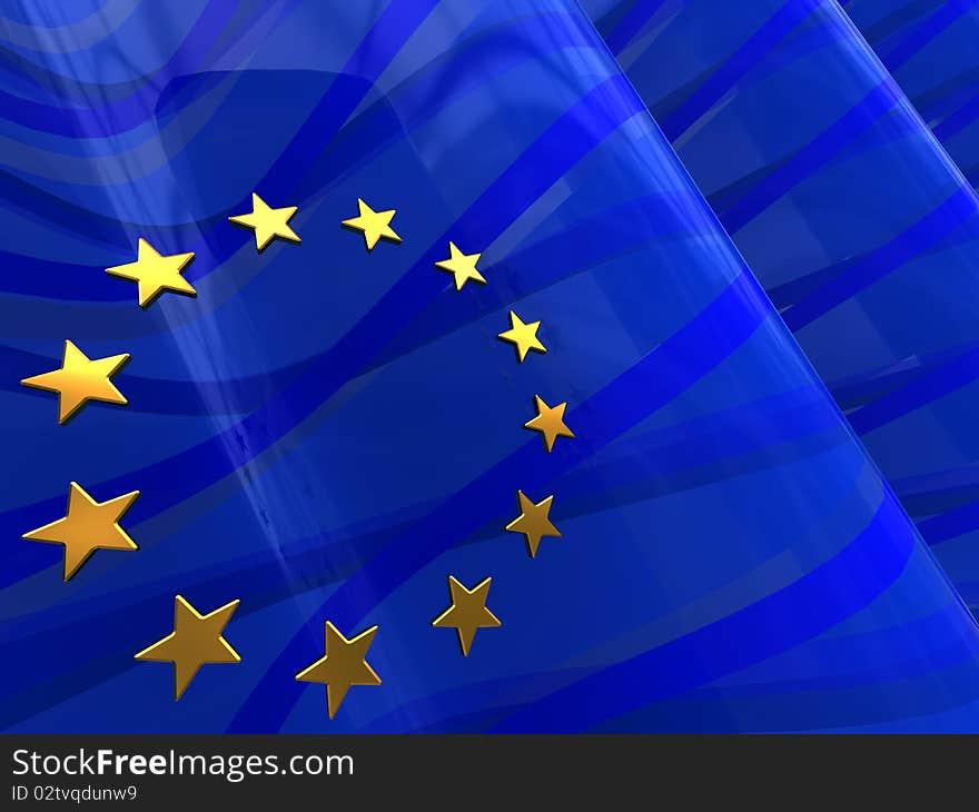 3d illustration of blue european background with copyspace. 3d illustration of blue european background with copyspace