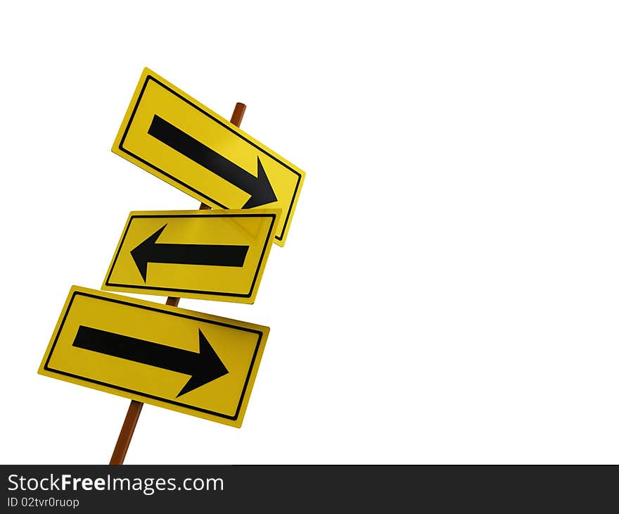 Abstract 3d illustration of white background with index sign at left side