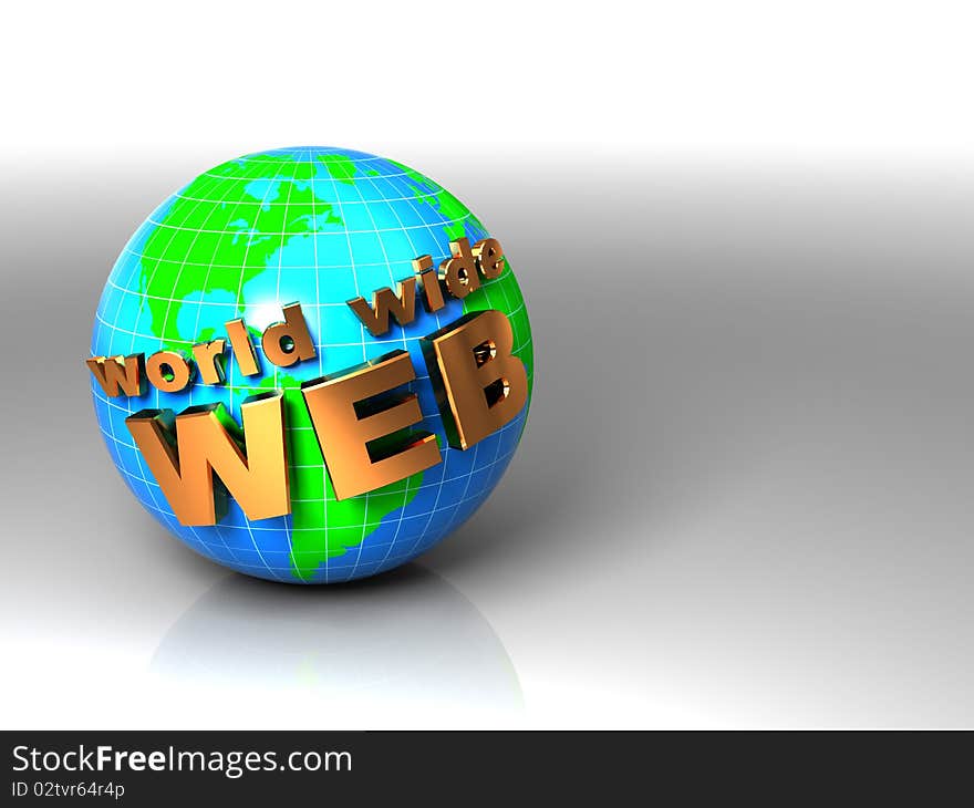 Abstract 3d  illustration of internet concept background, with copyspace