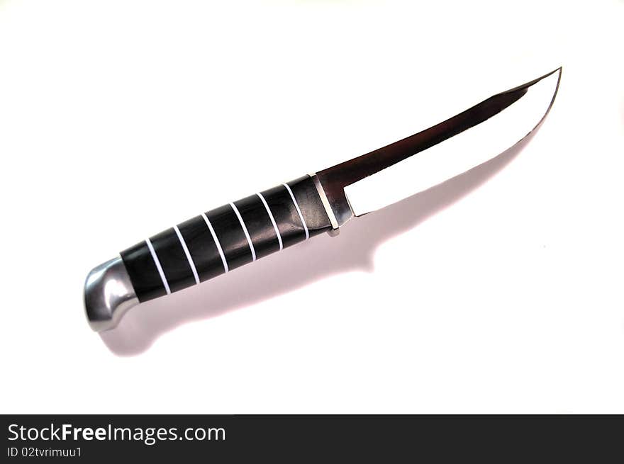 The hunting knife on a white background