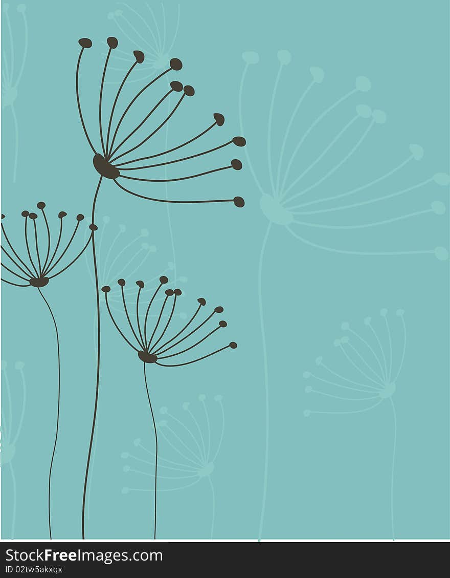 Abstract Floral Background.Vector Card