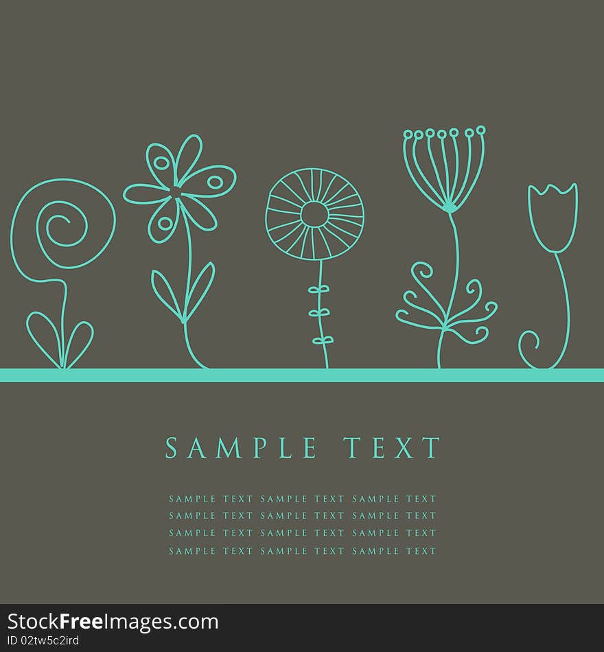 Flowers on a quiet background with pastel colors. Flowers on a quiet background with pastel colors