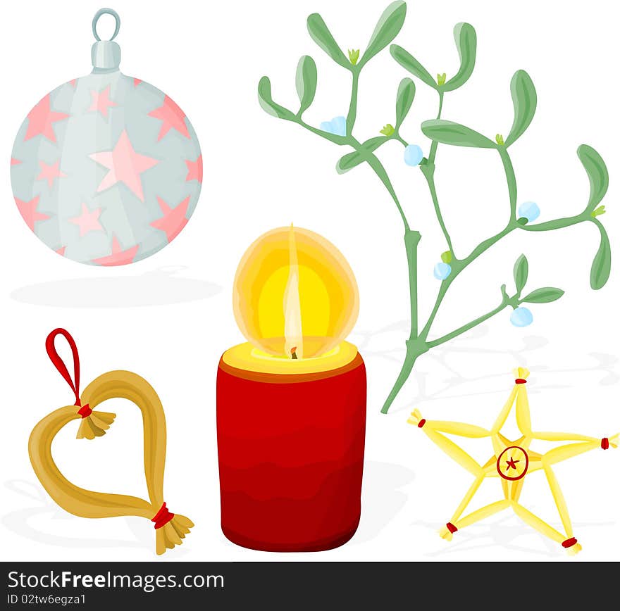 Set of a Christmas decorations A. Set of a Christmas decorations A