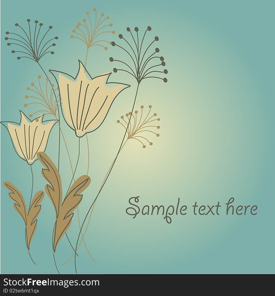 Floral card with place for text