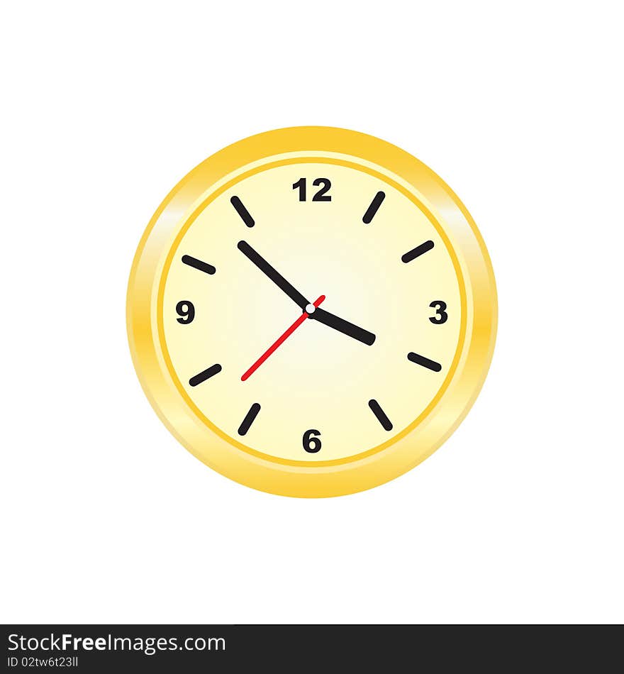 Golden clock stylish symbol time