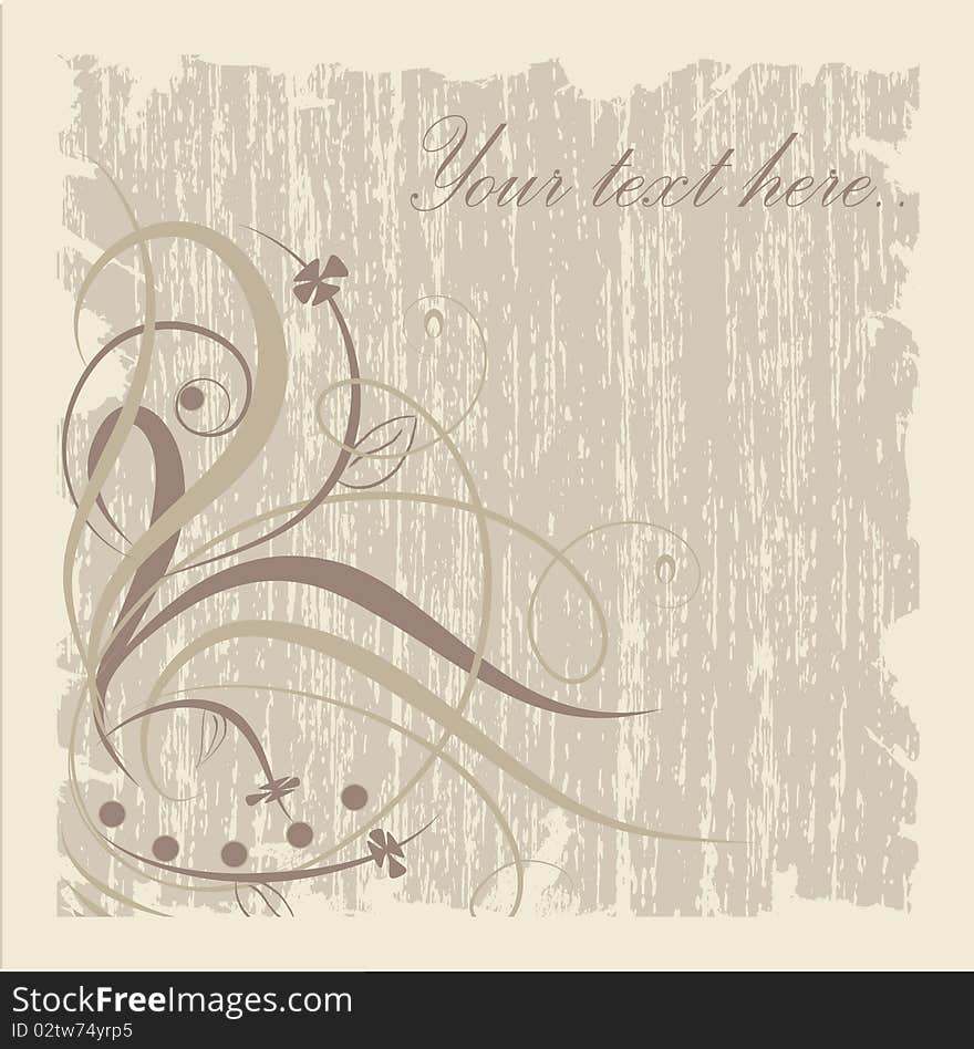 Floral card with abstract flowers.