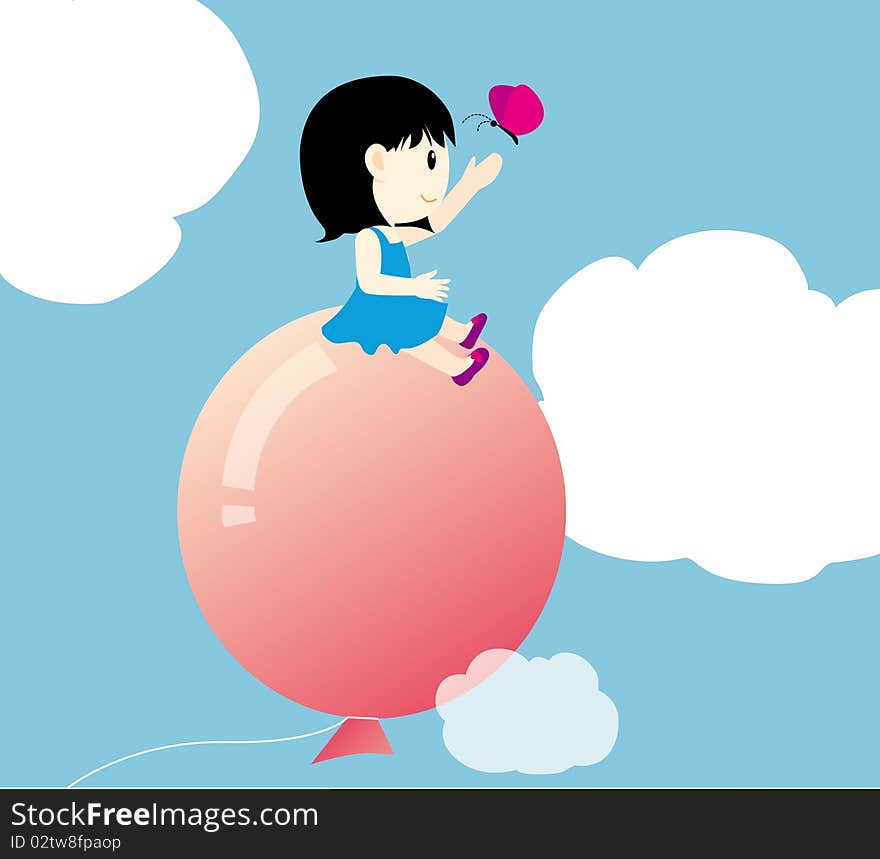 Girl With Big Balloon