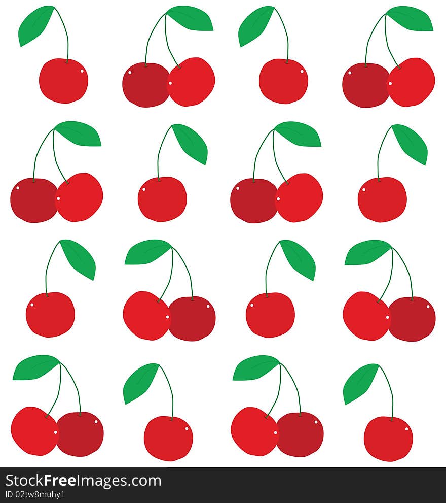 Illustration of a red cherrie. Illustration of a red cherrie