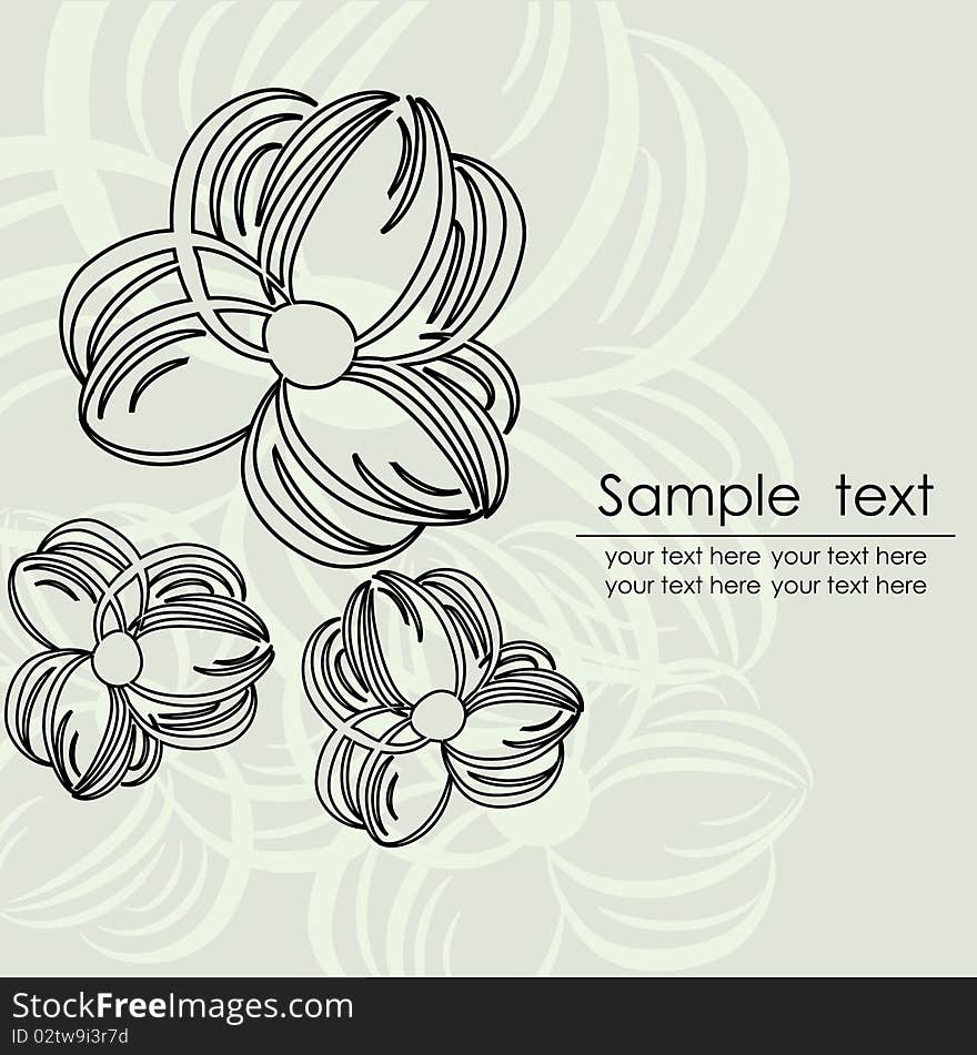 Floral card with abstract flowers.