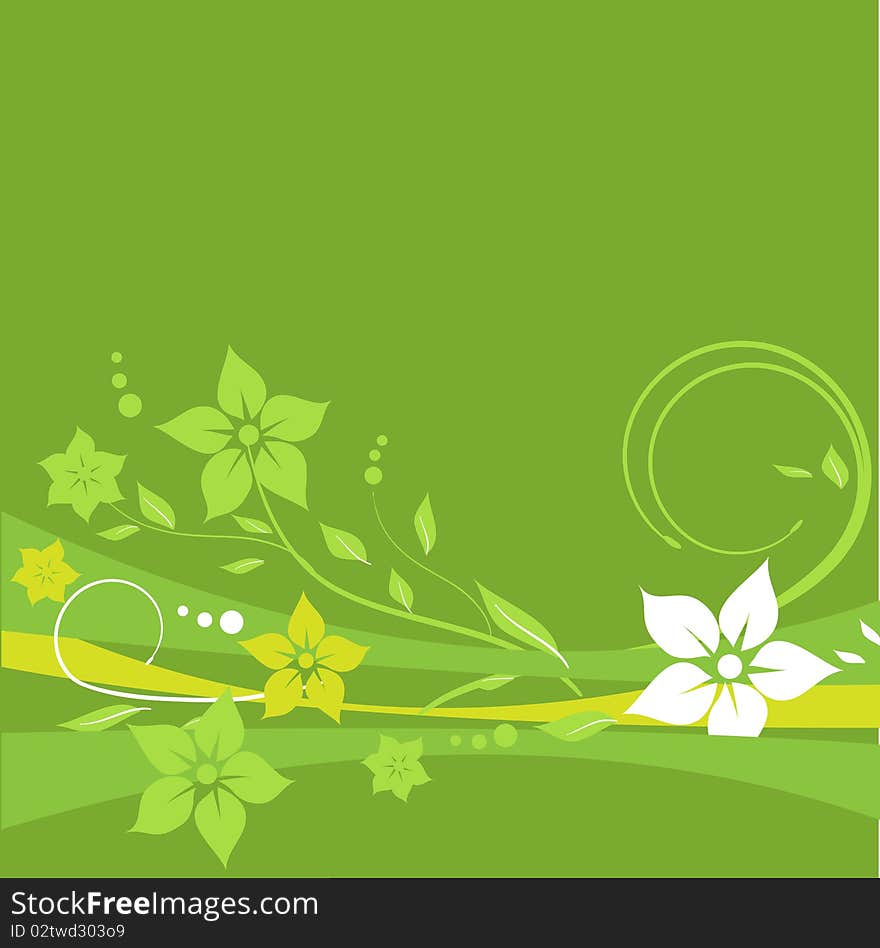 Abstract dark floral background with small lights