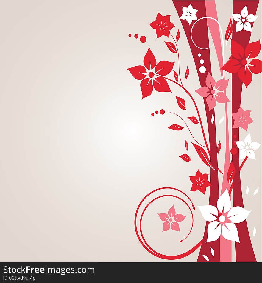 Abstract dark floral background with small lights