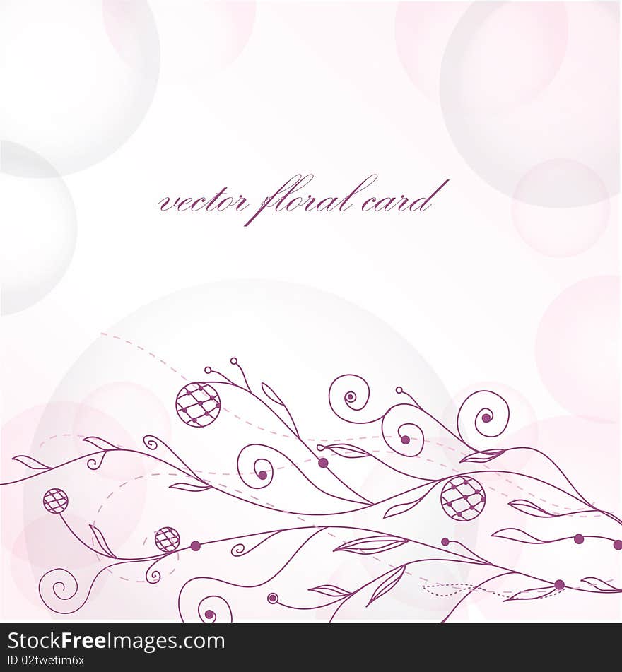 Abstract Floral Background.Vector Card