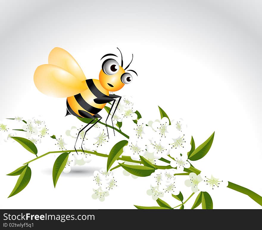 Happy Bee Character