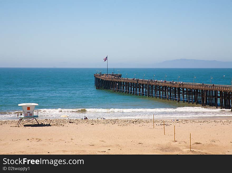 Historic Ventura Pier on the beach