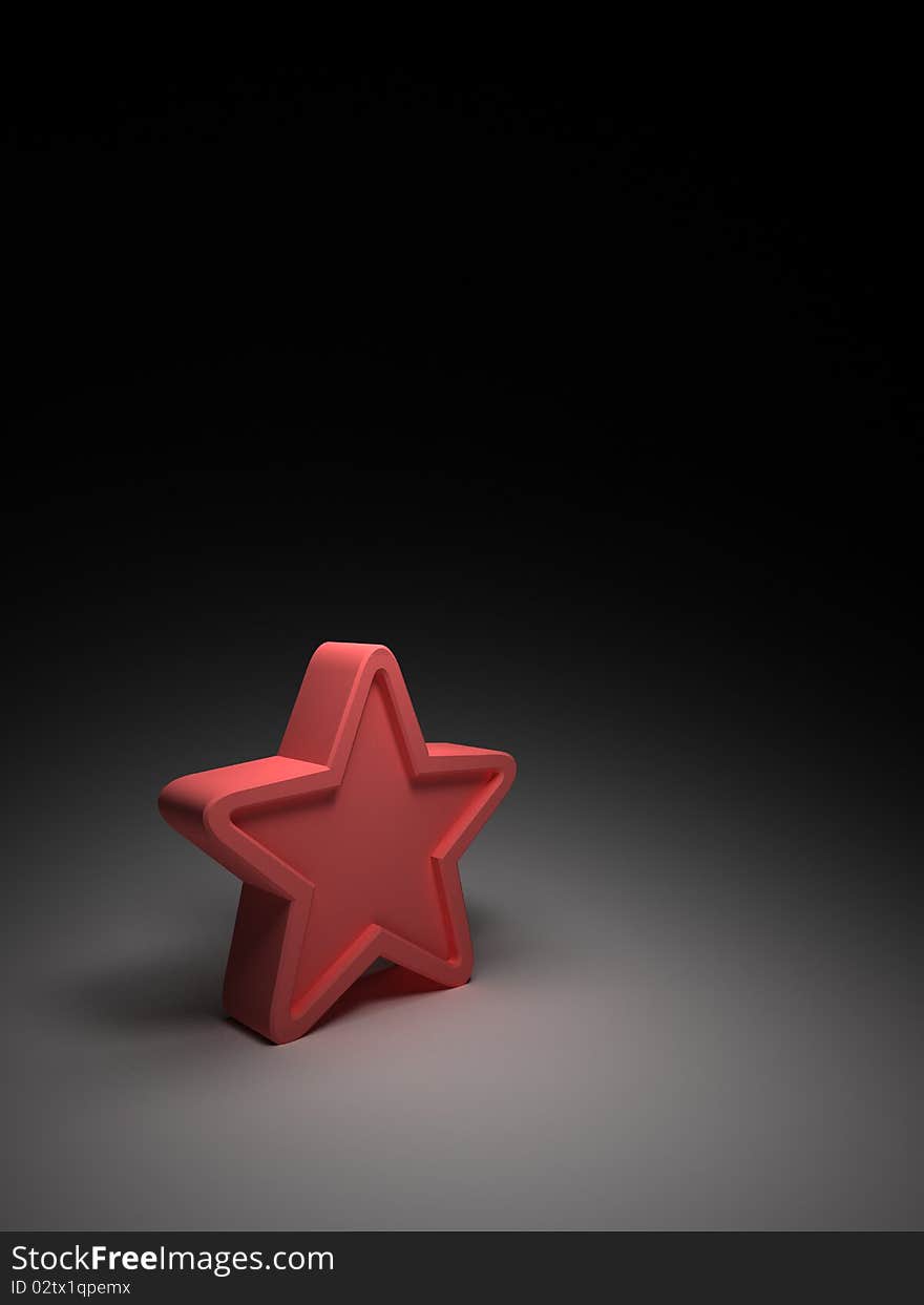 Pink star on dark background