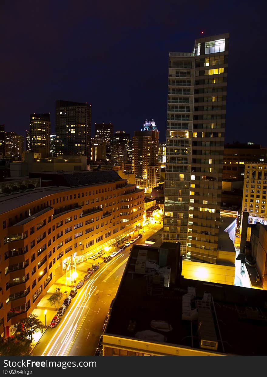 Boston Streets in a beautiful summer night. Boston Streets in a beautiful summer night