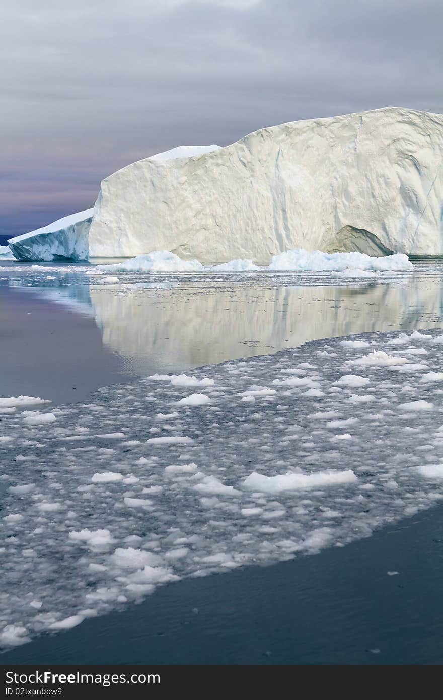 Iceberg in Ilulissat at sunset