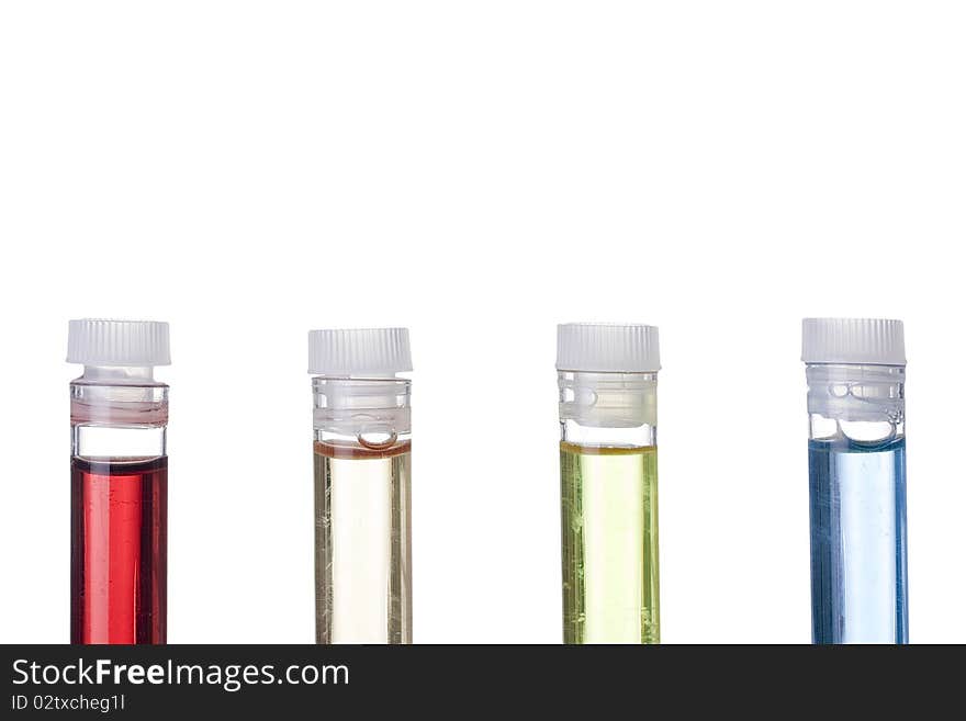 Test tubes on a white background. Add your text to the background.