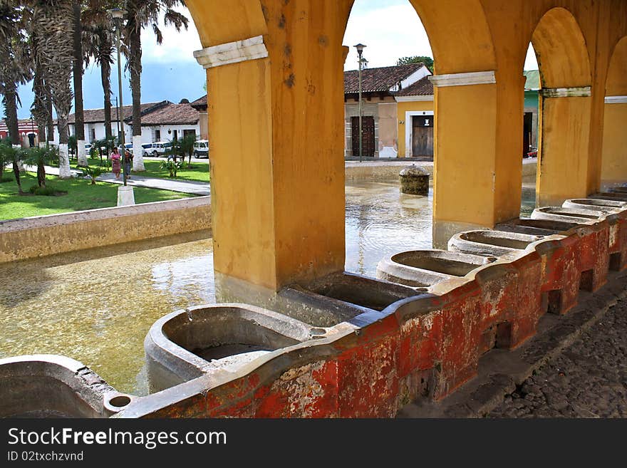 Ancient washbasins. Antigua, Guatemala